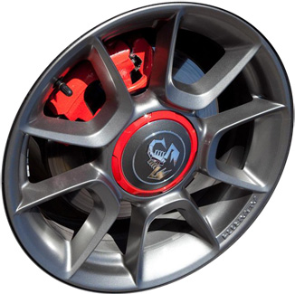 Fiat 500 2012-2019, 500c 2012-2019 powder coat charcoal 16x6.5 aluminum wheels or rims. Hollander part number 61664, OEM part number 1UF17DX8AA.