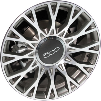 Fiat 500 2012-2018, 500c 2012-2018 black or white machined 15x6 aluminum wheels or rims. Hollander part number 61666U, OEM part number Not Yet Known.