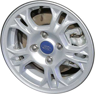 Ford Fiesta 2014-2016 powder coat silver 15x6 aluminum wheels or rims. Hollander part number ALY3965, OEM part number C1BZ1007A.