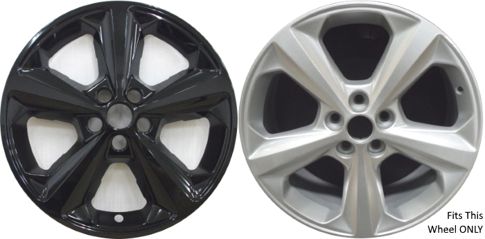Ford Edge 2015-2024 Black Painted, 5 Spoke, Plastic Hubcaps, Wheel Covers, Wheel Skins, Imposters. ONLY Fits 18 Inch Alloy Wheel Pictured. Part Number IMP-429BLK/8367GB.