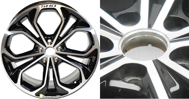 Ford Taurus 2013-2015 black machined 20x8 aluminum wheels or rims. Hollander part number ALY3926U45.APERF, OEM part number DG1Z1007G.