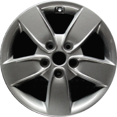 KIA Forte 2010-2012 powder coat charcoal 16x6 aluminum wheels or rims. Hollander part number ALY74630, OEM part number 529101M450, 529101M460.