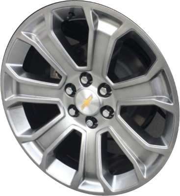 Cadillac Escalade 2015-2020, Chevrolet Silverado 1500 2014-2018, Silverado 1500 LD-2019, Suburban 1500 2015-2020, Tahoe 2015-2020, GMC Sierra 1500 2014-2018, Sierra 1500 Limited 2019, Yukon 2015-2020 powder coat hyper grey 22x9 aluminum wheels or rims. Hollander part number 5665, OEM part number 19301163.