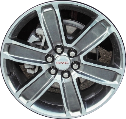 GMC Acadia 2017-2023 dark hyper grey machined 20x8 aluminum wheels or rims. Hollander part number ALY5794U79, OEM part number 22996320, 84425034.