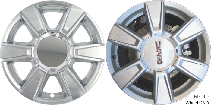 GMC Terrain 2010-2013 Chrome, 6 Spoke, Plastic Hubcaps, Wheel Covers, Wheel Skins, Imposters. ONLY Fits 17 Inch Alloy Wheel Pictured. Part Number IMP-351XB-.