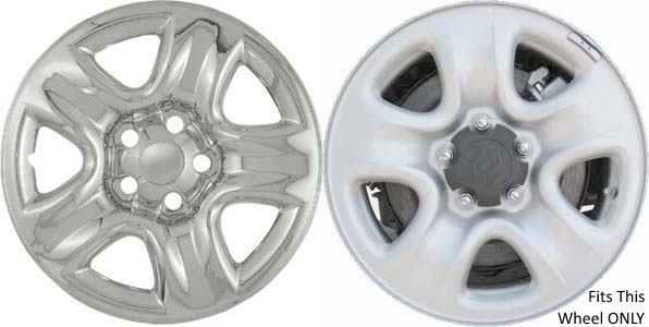 Suzuki Grand Vitara 2005-2012 Chrome, 5 Spoke, Plastic Hubcaps, Wheel Covers, Wheel Skins, Imposters. ONLY Fits 16 Inch Steel Wheel Pictured. Part Number IMP-42X.