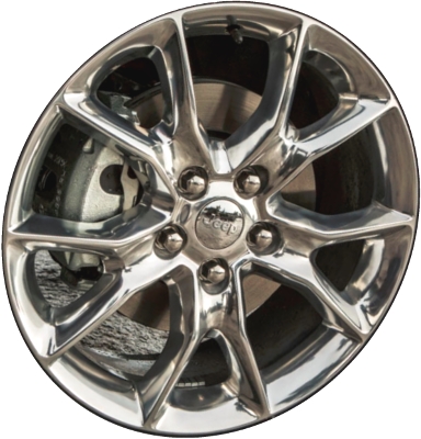 Jeep Grand Cherokee 2014-2016 polished 20x8 aluminum wheels or rims. Hollander part number ALY9138U80, OEM part number 1VH41AAAAD, 1VH41AAAAC.
