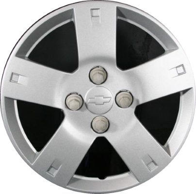 Chevrolet Aveo 2006-2011, Plastic 5 Spoke, Single Hubcap or Wheel Cover For 14 Inch Steel Wheels. Hollander Part Number H3250.