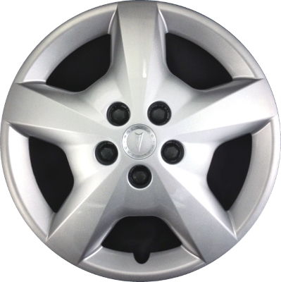 Pontiac Montana 2005, Plastic 5 Spoke, Single Hubcap or Wheel Cover For 17 Inch Steel Wheels. Hollander Part Number H5135.