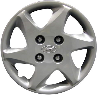 Hyundai Elantra 2004-2006, Plastic 6 Spoke, Single Hubcap or Wheel Cover For 15 Inch Steel Wheels. Hollander Part Number H55553.