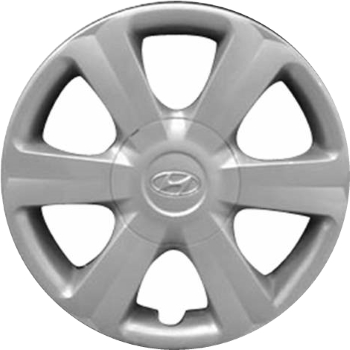 Hyundai Accent 2006-2008, Plastic 6 Spoke, Single Hubcap or Wheel Cover For 14 Inch Steel Wheels. Hollander Part Number H55555.