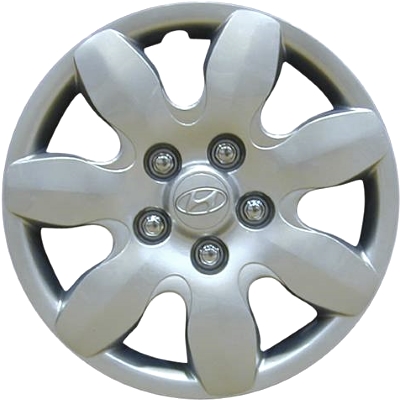 Hyundai Elantra 2007-2010, Plastic 7 Spoke, Single Hubcap or Wheel Cover For 15 Inch Steel Wheels. Hollander Part Number H55560.