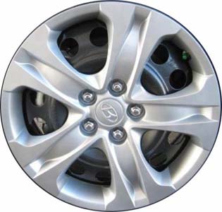 Hyundai Tucson 2010-2015, Plastic 5 Spoke, Single Hubcap or Wheel Cover For 17 Inch Steel Wheels. Hollander Part Number H55564/55576.