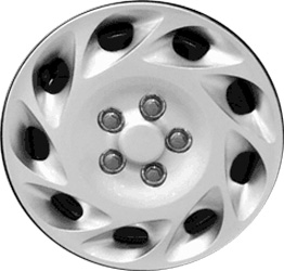 Saturn L Series 2000-2002, Plastic 9 Slot, Single Hubcap or Wheel Cover For 15 Inch Steel Wheels. Hollander Part Number H6012.