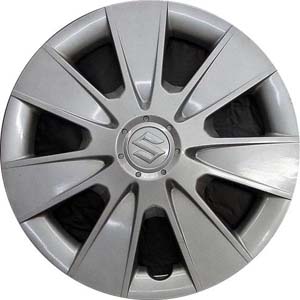 Suzuki SX4 2007-2013, Plastic 7 Spoke, Single Hubcap or Wheel Cover For 15 Inch Steel Wheels. Hollander Part Number H64517.