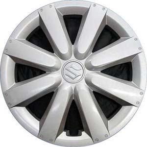 Suzuki SX4 2010-2013, Plastic 8 Spoke, Single Hubcap or Wheel Cover For 16 Inch Steel Wheels. Hollander Part Number H64519.