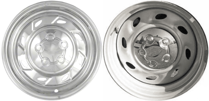 Ford Explorer 1993-2001, Ford Ranger 1993-2011, Mercury Mountaineer 1997-2001 Chrome, 8 Hole, Plastic Hubcaps, Wheel Covers, Wheel Skins, Imposters. Fits 15 Inch Steel Wheel Pictured to Right. Part Number IMP-35XN.