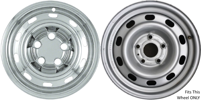 Dodge Ram 1500 2004-2012 Chrome, 10 Hole, Plastic Hubcaps, Wheel Covers, Wheel Skins, Imposters. ONLY Fits 17 Inch Steel Wheel Pictured. Part Number IMP-61X/7952PC.