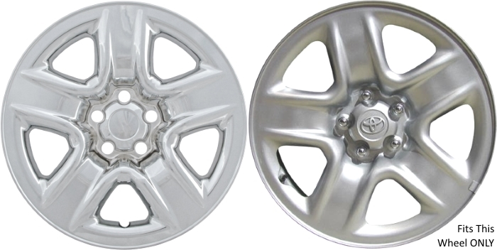 Toyota RAV4 2006-2012 Chrome, 5 Spoke, Plastic Hubcaps, Wheel Covers, Wheel Skins, Imposters. ONLY Fits 17 Inch Steel Wheel Pictured. Part Number IMP-73X/7975PC.