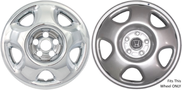 Honda CR-V 2007-2011 Chrome, 5 Spoke, Plastic Hubcaps, Wheel Covers, Wheel Skins, Imposters. ONLY Fits 17 Inch Steel Wheel Pictured. Part Number IMP-75X/7949PC.