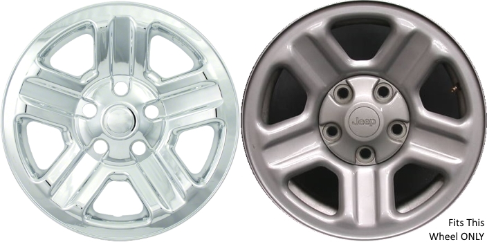 Single IMP-76X/6990PC Jeep Wrangler Chrome Wheel Skin (Hubcap/Wheelcover) 16 Inch