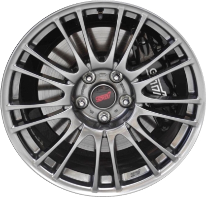 Subaru Impreza WRX 2010-2014 powder coat smoked hyper 18x8.5 aluminum wheels or rims. Hollander part number ALY68778U78.HYPV3, OEM part number 28111FG210.