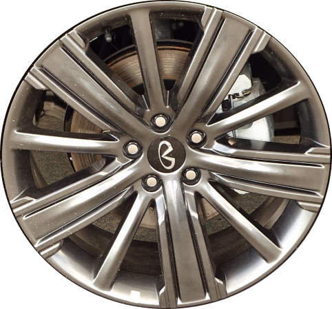 Infiniti QX50 2020-2022 powder coat hyper charcoal 20x8.5 aluminum wheels or rims. Hollander part number 73721, OEM part number Not Yet Known.