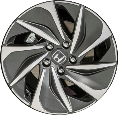 Honda Insight 2019-2022 grey machined 17x7 aluminum wheels or rims. Hollander part number ALY63146, OEM part number 42700TXMA92.