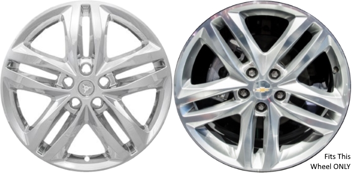 Chevrolet Equinox 2018-2021 Chrome, 5 Double Spoke, Plastic Hubcaps, Wheel Covers, Wheel Skins, Imposters. ONLY Fits 19 Inch Alloy Wheel Pictured. Part Number IMP-415X.