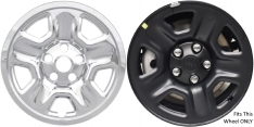 Single IMP-98X Jeep Gladiator, Wrangler Chrome Wheel Skin (Hubcap/Wheelcover) 17 Inch