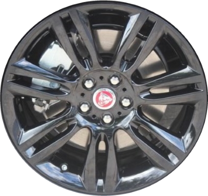 Jaguar XE 2017-2020 powder coat black 18x7.5 aluminum wheels or rims. Hollander part number ALY59956U45, OEM part number T4N6915.