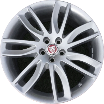 Jaguar XF 2016-2023 powder coat silver 19x8 aluminum wheels or rims. Hollander part number ALY59925, OEM part number T2H4954.
