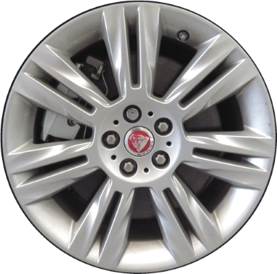 Jaguar XF 2016-2023 powder coat silver 18x8 aluminum wheels or rims. Hollander part number ALY59924, OEM part number T2H4952.