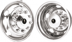 JD22105 Peterbilt 220, 300 Series 22.5 Inch Stainless Steel Hubcaps/Simulators Set