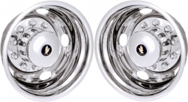 JD22105-R Kenworth T200, T300, T440, T470 22.5 Inch Stainless Steel Rear Hubcaps/Simulators Set