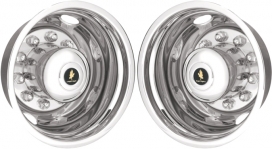 JD24102-R Kenworth T Series, W Series 24.5 Inch Stainless Steel Rear Hubcaps/Simulators