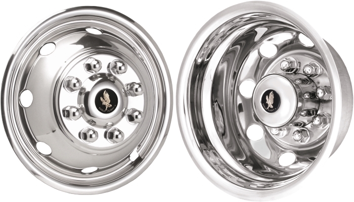 JDE1608 Ford E-350, E-450 DRW 16 Inch Stainless Steel Hubcaps/Simulators Set