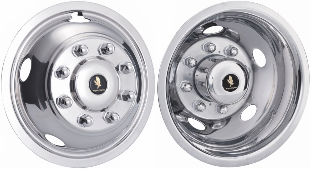 Chevrolet Silverado 3500 DRW 2011-2025, Stainless Steel Hubcaps, Wheel Covers, Simulators and Liners for 17 Inch Steel Wheels. Part Number JDAF-178.