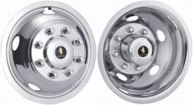 JDGM1708-09 Chevrolet Silverado 3500 DRW 17 Inch Stainless Steel Hubcaps/Simulators Set