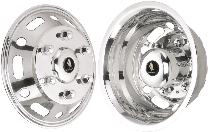 Mercedes-Benz Sprinter 3500 DRW 2007-2013 Stainless Steel Hubcaps, Wheel Covers, Simulators and Liners for 16 Inch Steel Wheels. Part Number JDS166.