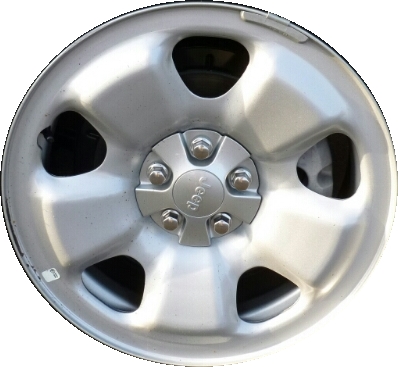 Jeep Cherokee 2014-2021 powder coat silver 17x7 steel wheels or rims. Hollander part number STL9128, OEM part number 5NA92S4AAB.