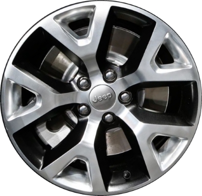 Jeep Cherokee 2014-2018 black polished 17x7.5 aluminum wheels or rims. Hollander part number ALY9131U91.LB01, OEM part number Not Yet Known.