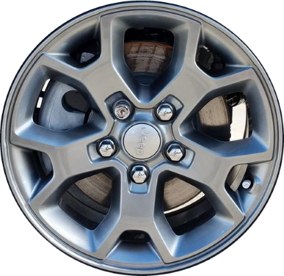 Jeep Wrangler 2020-2021 powder coat grey 17x7.5 aluminum wheels or rims. Hollander part number ALY9218U78, OEM part number Not Yet Known.