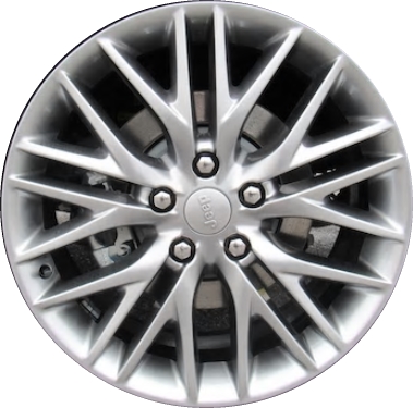 Jeep Grand Cherokee 2017-2018 powder coat hyper silver or polished 20x8 aluminum wheels or rims. Hollander part number ALY9170U/9171, OEM part number 5XL05DD5AA, 5XL05AAAAA.