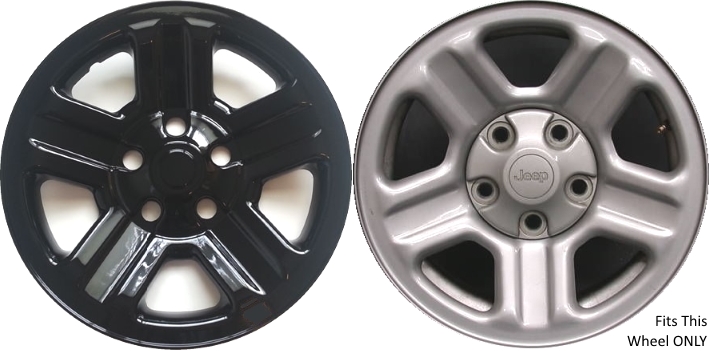 Single IMP-76GBLK/6990GB Jeep Wrangler Black Wheel Skin (Hubcap/Wheelcover) 16 Inch