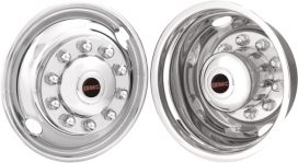 JGM225102-GMC C6500, C7500, C8500 22.5 Inch Stainless Steel Hubcaps/Simulators Set