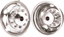 JGM225105-GMC C6500, C7500, C8500 22.5 Inch Stainless Steel Hubcaps/Simulators Set