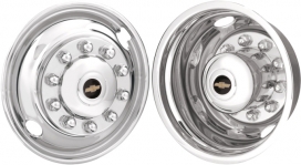 JGM225102 Chevrolet C6500, C7500, C8500 22.5 Inch Stainless Steel Hubcaps/Simulators Set