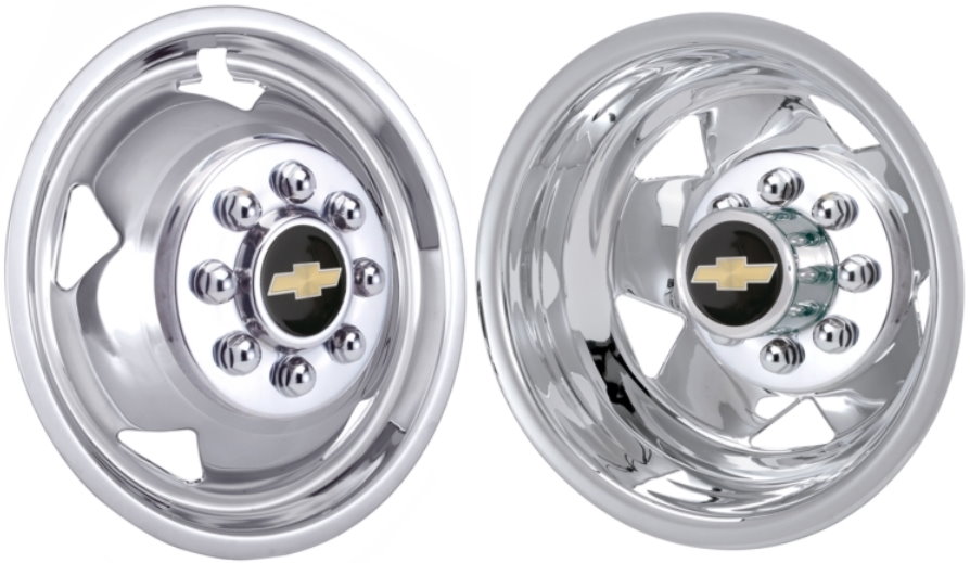 JTCGM3500-08 Chevrolet Silverado 3500 DRW 17 Inch Stainless Steel Hubcaps/S...