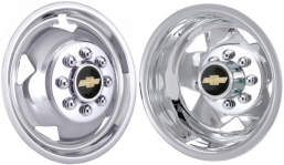 JGM3500-11 Chevrolet Silverado 3500 DRW 17 Inch Stainless Steel Hubcaps/Simulators Set